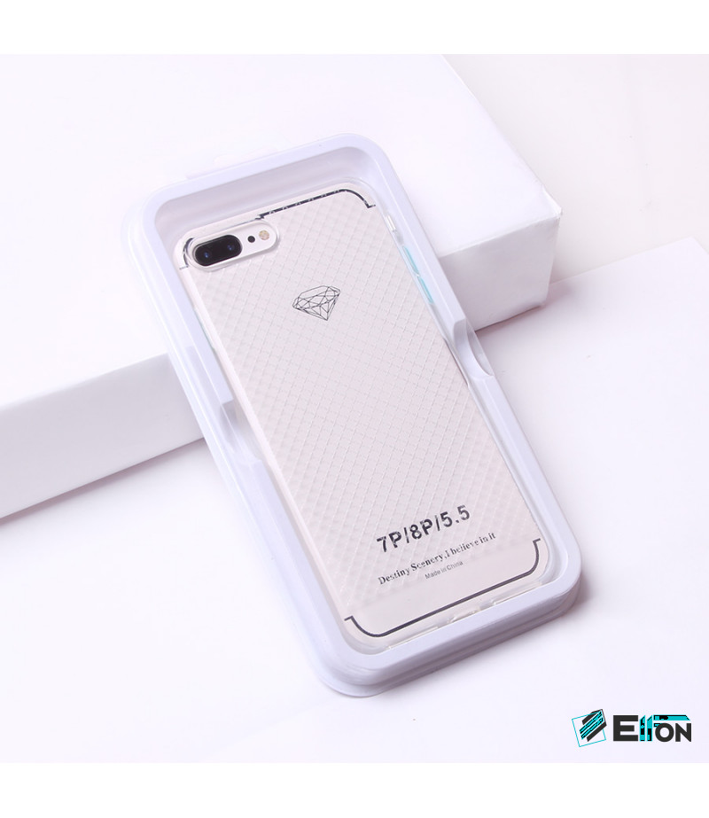 Transparentes Silikon case mit 2mm Farbknöpfen für iPhone 7/8 Plus, Art.:000694