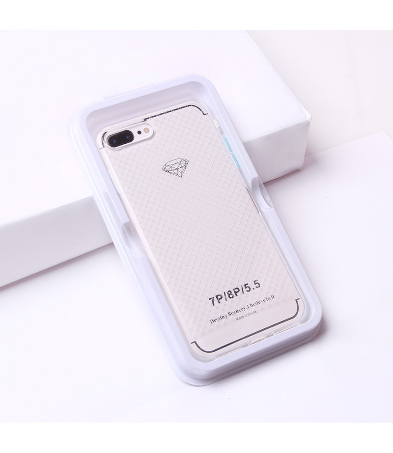 Transparentes Silikon case mit 2mm Farbknöpfen für iPhone 7/8 Plus, Art.:000694