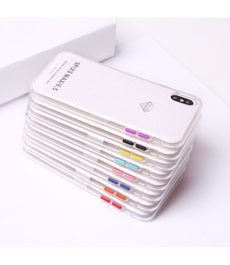 Transparentes Silikon case mit 2mm Farbknöpfen für iPhone 7/8 Plus, Art.:000694