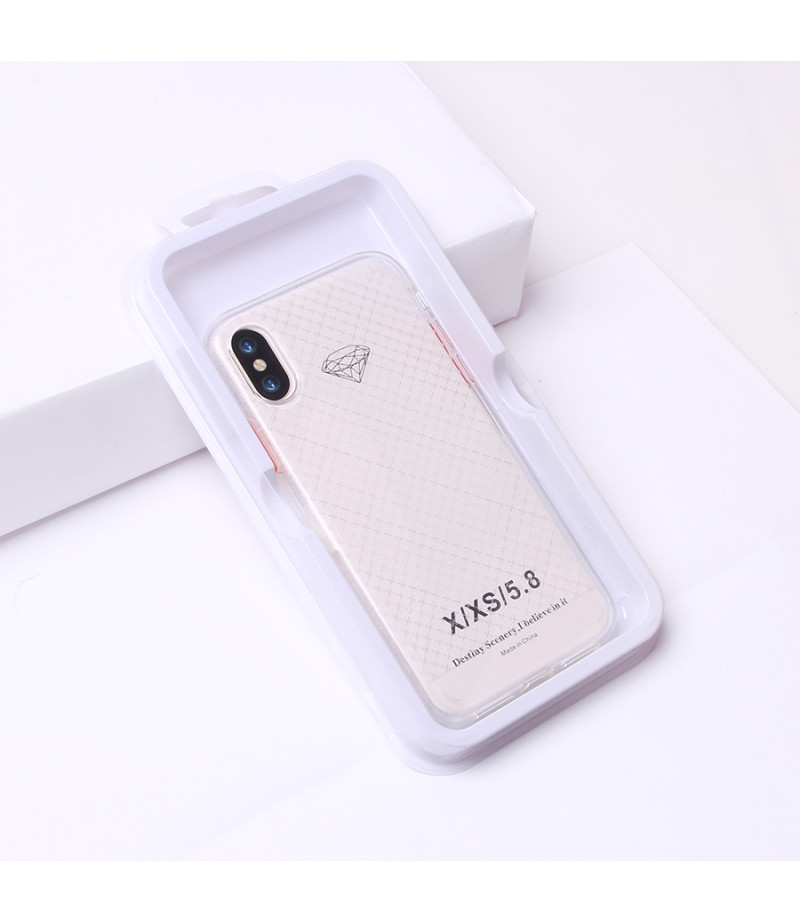 Transparentes Silikon case mit 2mm Farbknöpfen für iPhone X/XS, Art.:000694