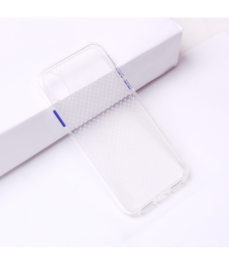 Transparentes Silikon case mit 2mm Farbknöpfen für iPhone X/XS, Art.:000694