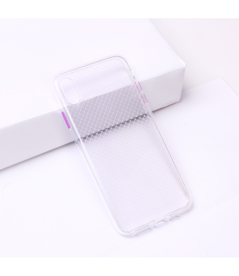 Transparentes Silikon case mit 2mm Farbknöpfen für iPhone XS Max, Art.:000694