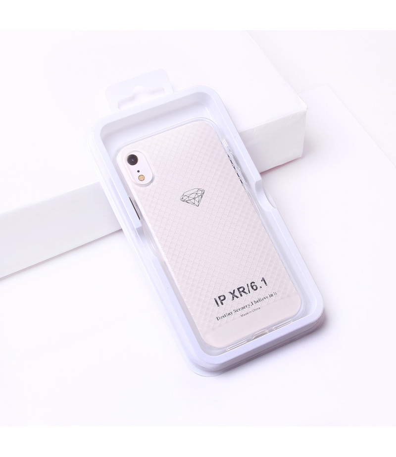 Transparentes Silikon case mit 2mm Farbknöpfen für iPhone XR, Art.:000694