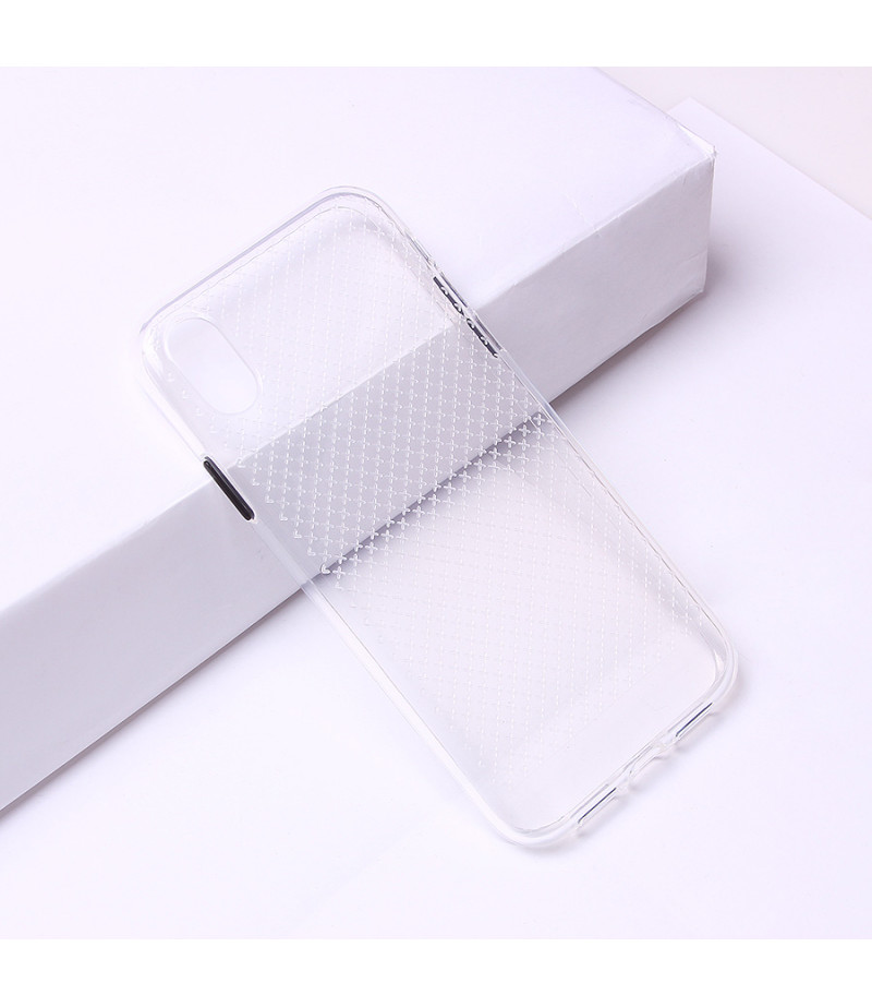 Transparentes Silikon case mit 2mm Farbknöpfen für iPhone XR, Art.:000694