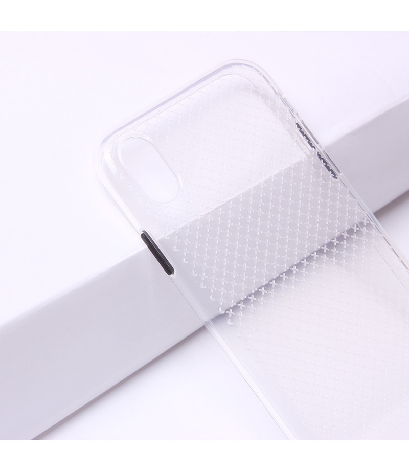 Transparentes Silikon case mit 2mm Farbknöpfen für iPhone XR, Art.:000694