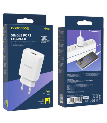 Borofone Wandladegerät BN1 Innovative - USB - 2,1A weiß