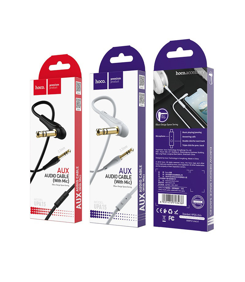 Hoco UPA15 AUX audio cable (with mic), Art.:000781