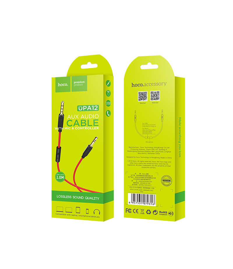 Hoco UPA12 AUX audio cable (with mic), Art.:000786
