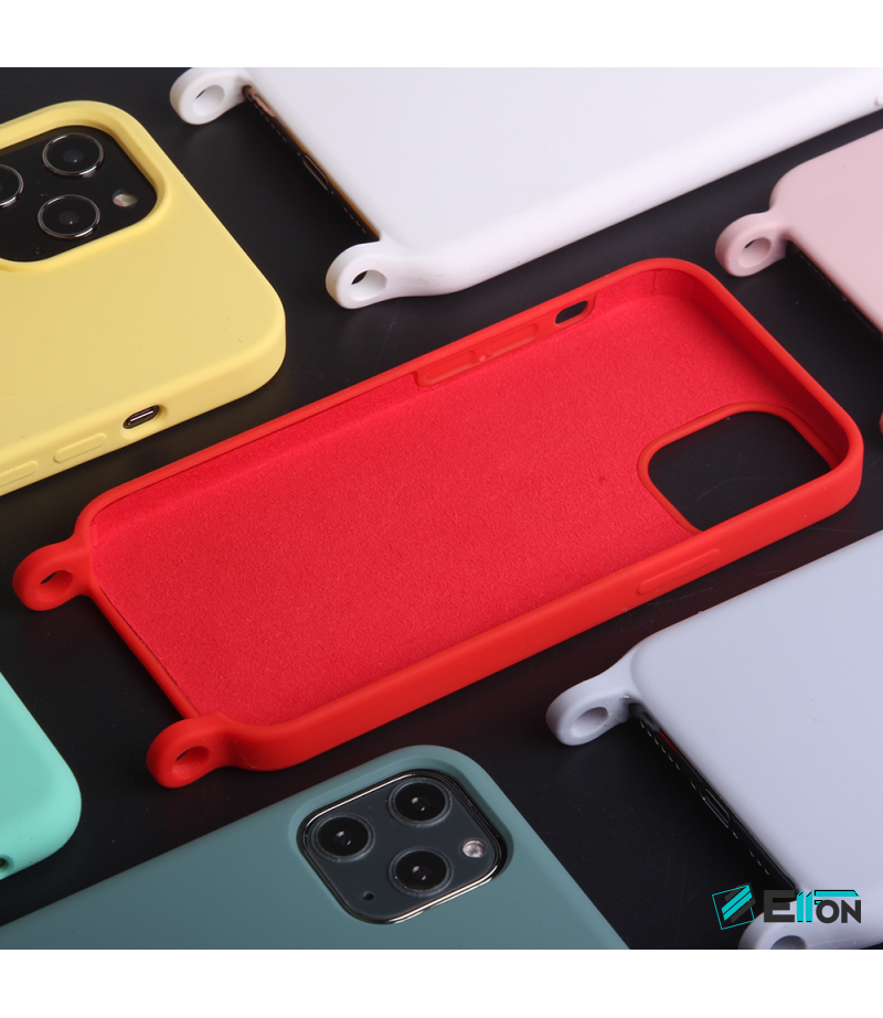 Handyhülle soft touch silicone case mit ösen für kette für iPhone 15, Art.:000350
