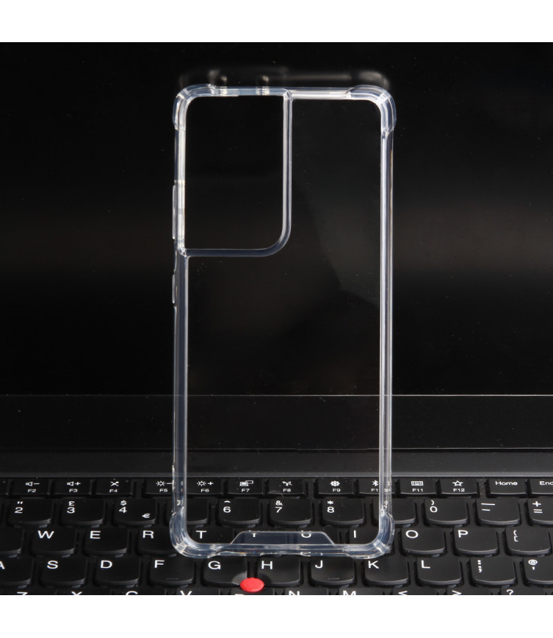 Premium Elfon Drop Case TPU+PC hart kratzfest kristallklar für Samsung S21 Ultra, Art:000099-1
