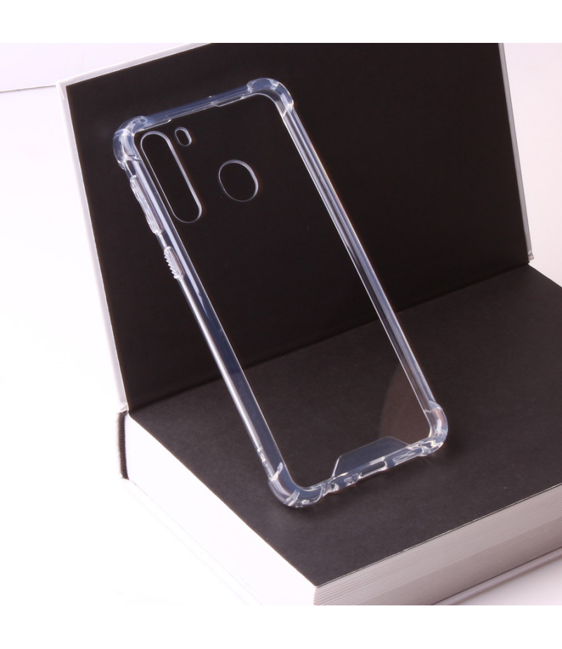 Vorpräparierte Hülle mit LöchernTPU+PC hart kristallklar für Samsung Galaxy A21, Art.:000004