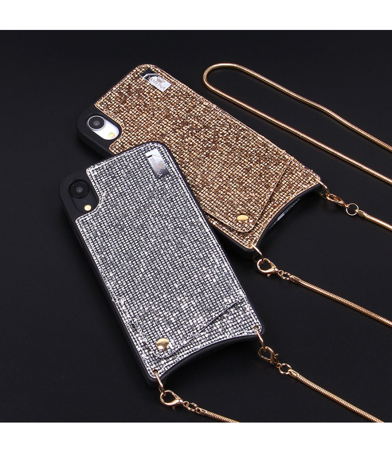 Diamond Mesh Lace Cross-body Chain Case für iPhone XR (6.1), Art.:000009