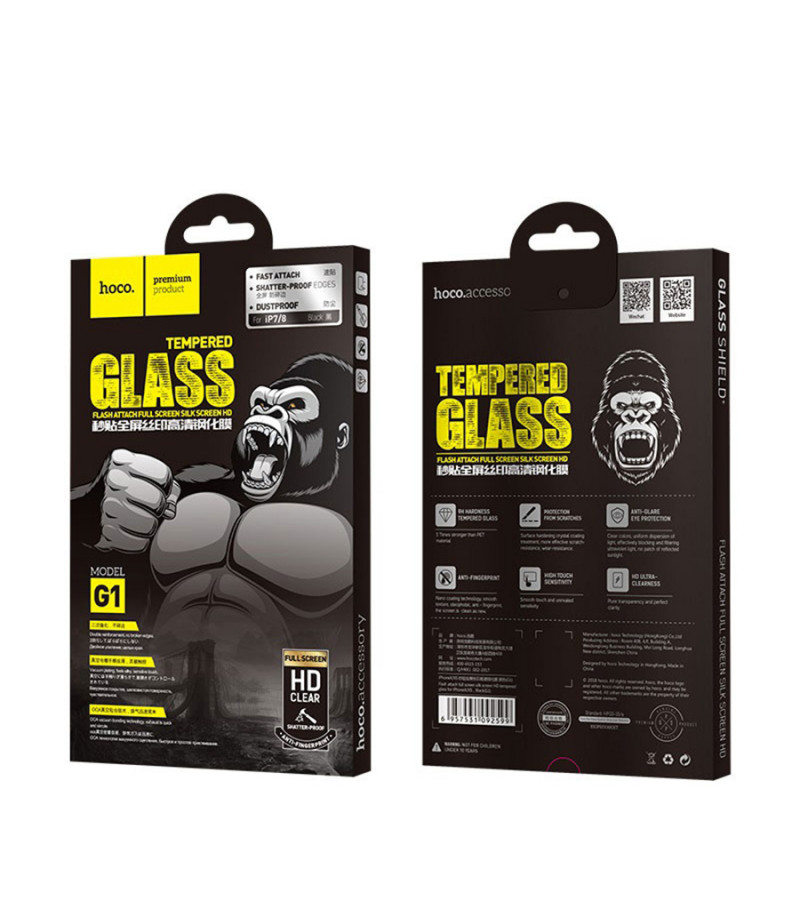 Hoco Flash Attach Full Screen HD Tempered Glass für iPhone 7/8 (G1), Art.:000173