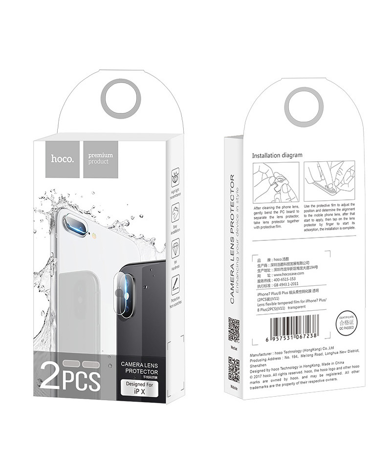 Hoco Tempered Camera Lens Protector Film für iPhone X/Xs/XS Max (V11), Art.:000489