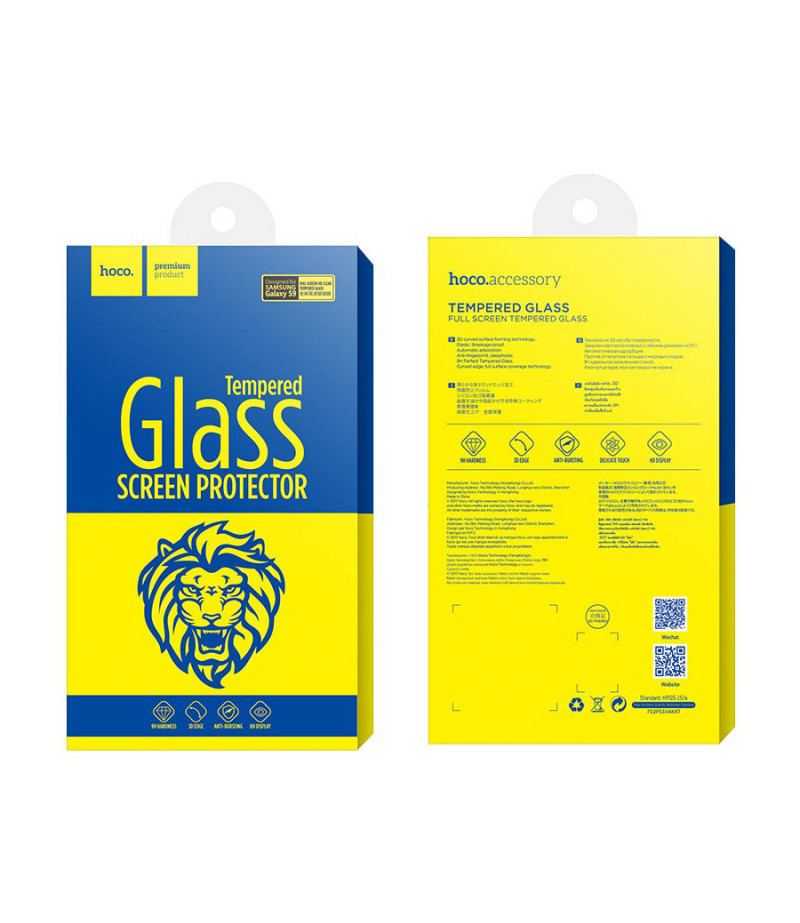 Hoco Full High Transparent Tempered Glass für Galaxy S9 Plus, Art.:000594