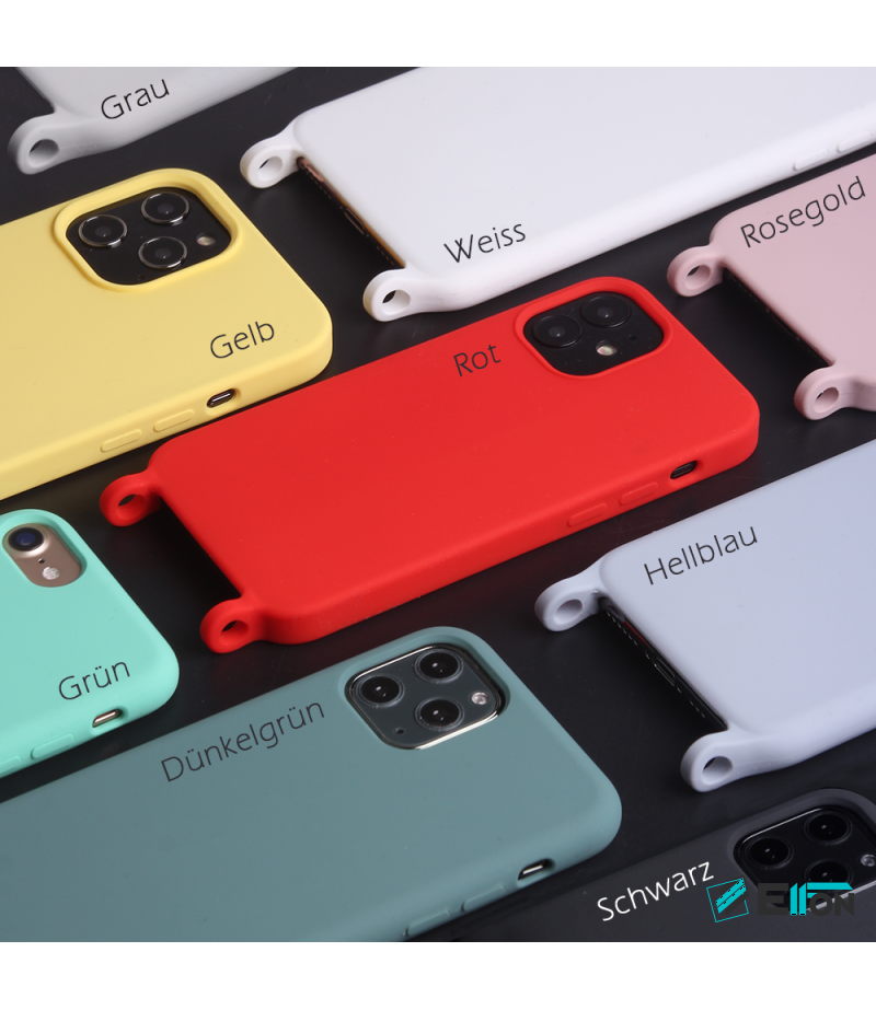 Handyhülle soft touch silicone case mit ösen für kette für iPhone XR, Art.:000350