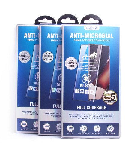 Anti-Microbial PMMA Polymer Composites Full Coverage Glas für Samsung Galaxy S20, Art.:000813