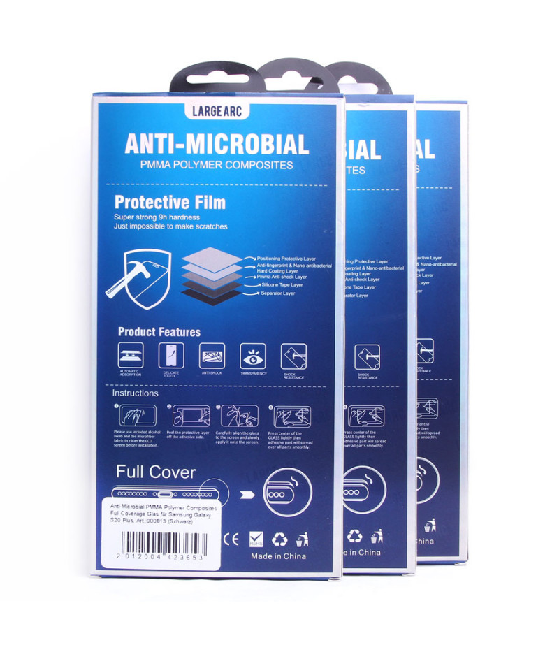 Anti-Microbial PMMA Polymer Composites Full Coverage Glas für Samsung Galaxy S20, Art.:000813