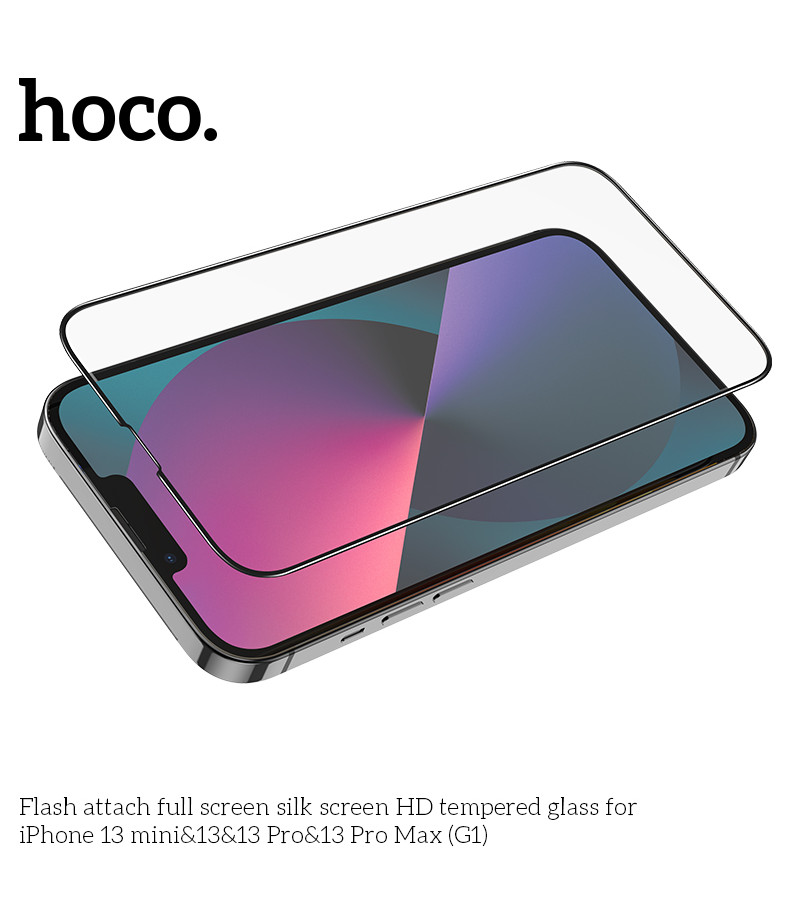 Hoco Full screen HD tempered glass set für iPhone 13 Pro Max , 14Plus (6.1) (G7), Art.:000900