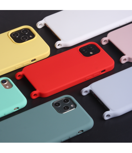 Handyhülle soft touch silicone case mit ösen für kette für iPhone 12 Pro Max, Art.:000350