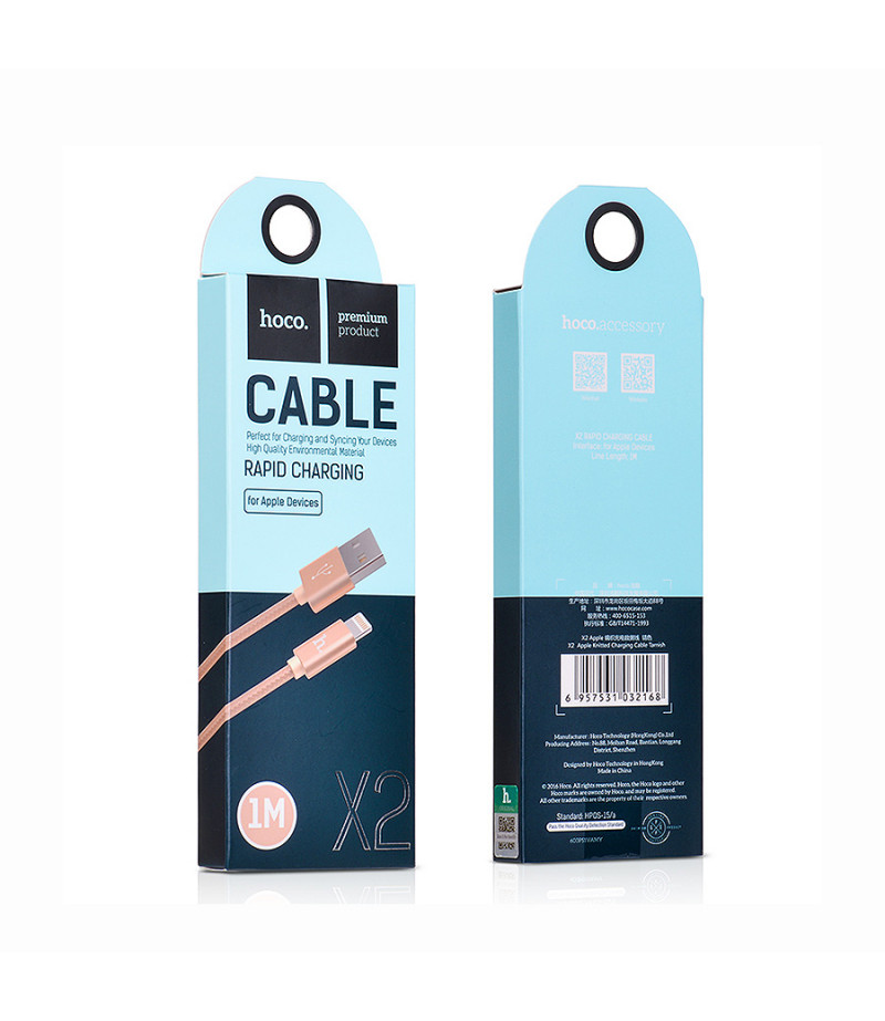 Hoco X2 Geflochten Lightn. Kabel 1m, Art.:000402