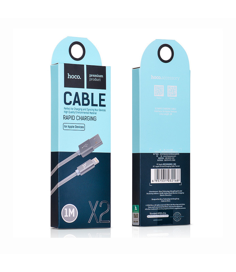 Hoco X2 Geflochten Lightn. Kabel 1m, Art.:000402