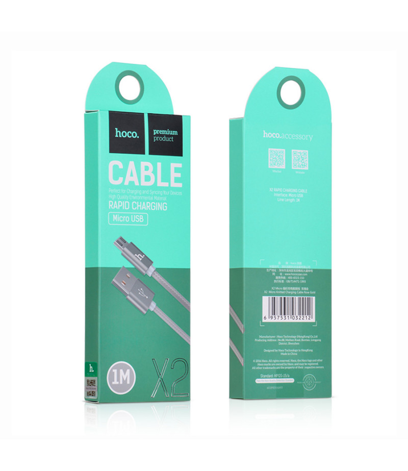 Hoco X2 Geflochten Micro Kabel 1m, Art.:000402