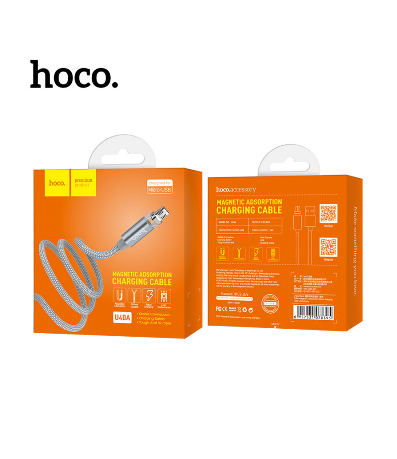 Hoco U40A Magnetic Adsorption Micro Cable 1m, Art.:000403
