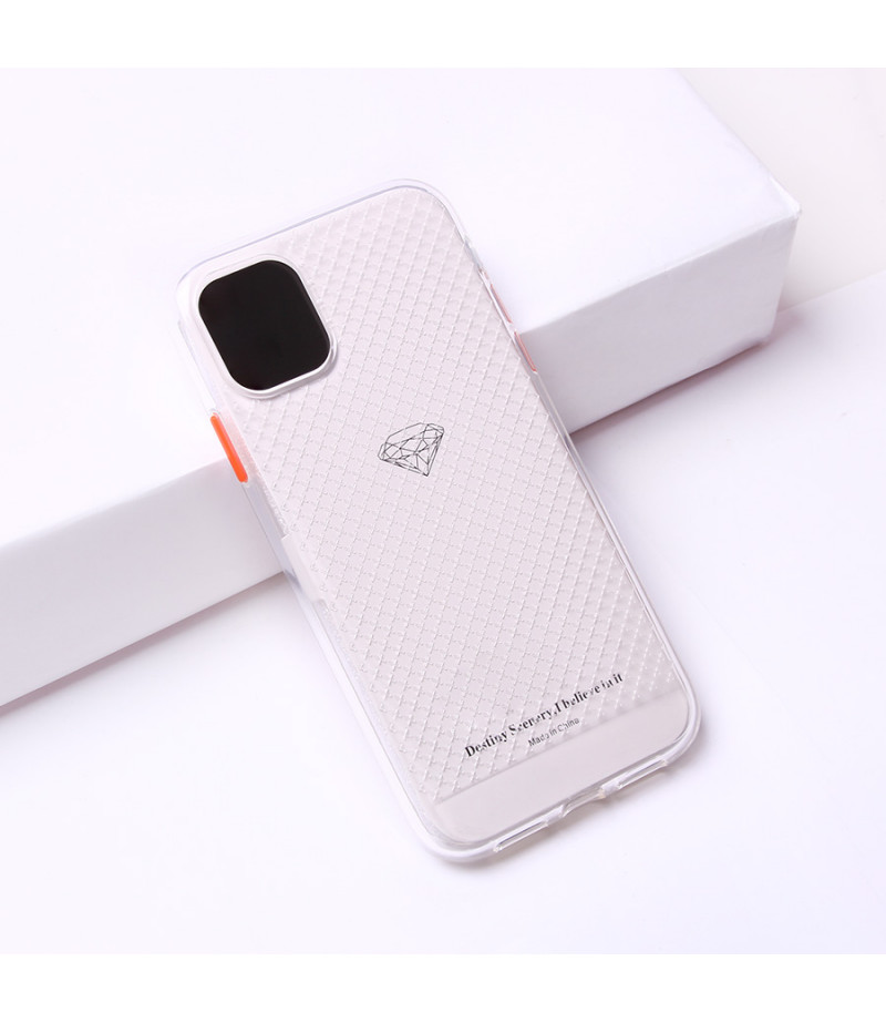 Transparentes Silikon case mit 2mm Farbknöpfen für iPhone 11 Pro, Art.:000694