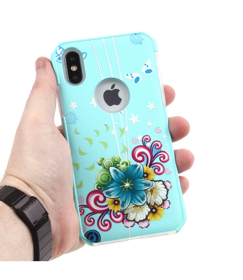 2in1  tpu +PC oily +printing picture für iPhone X/XS Art.:000699