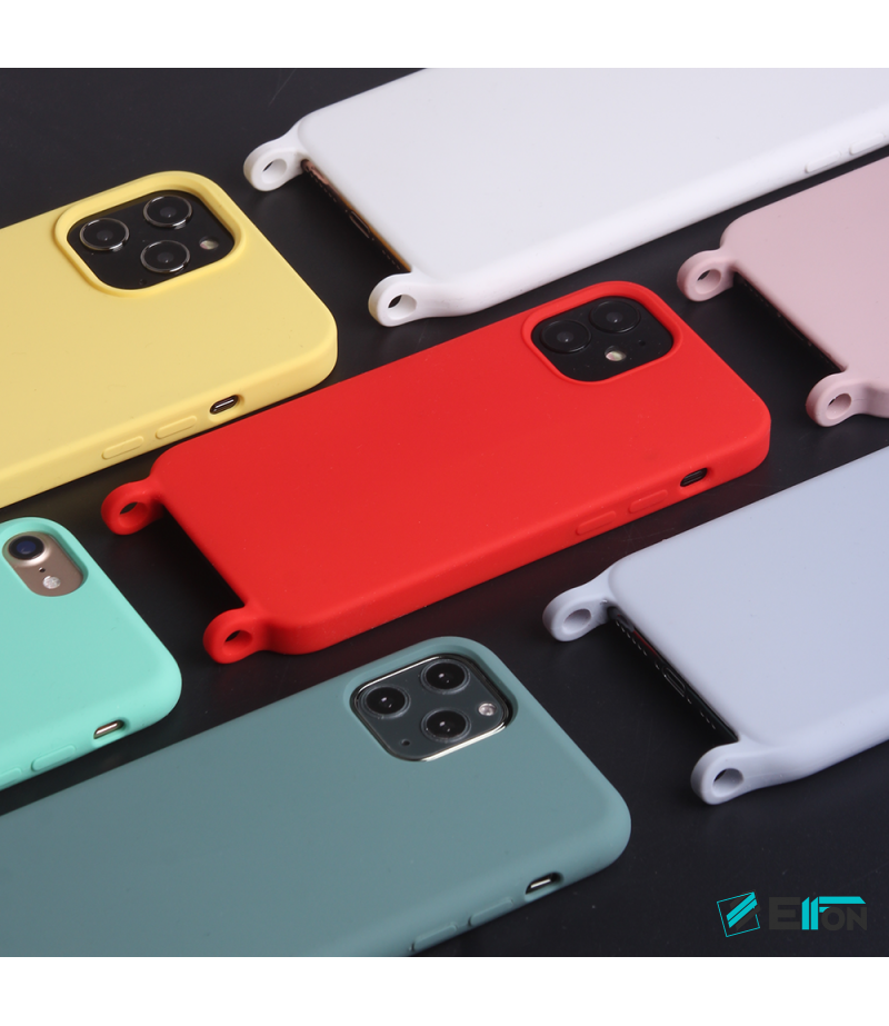 Handyhülle soft touch silicone case mit ösen für kette für iPhone 15 Pro, Art.:000350